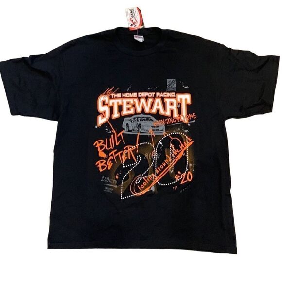 NWT‎ Vintage Tony Stewart 2004 NASCAR Black Home Depot Built Better T-Shirt - Picture 1 of 6